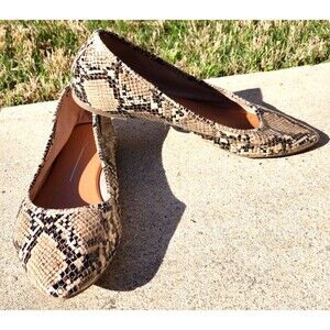 Report Brown Snake Skin Print Flat Slip On Shoes - 11 M